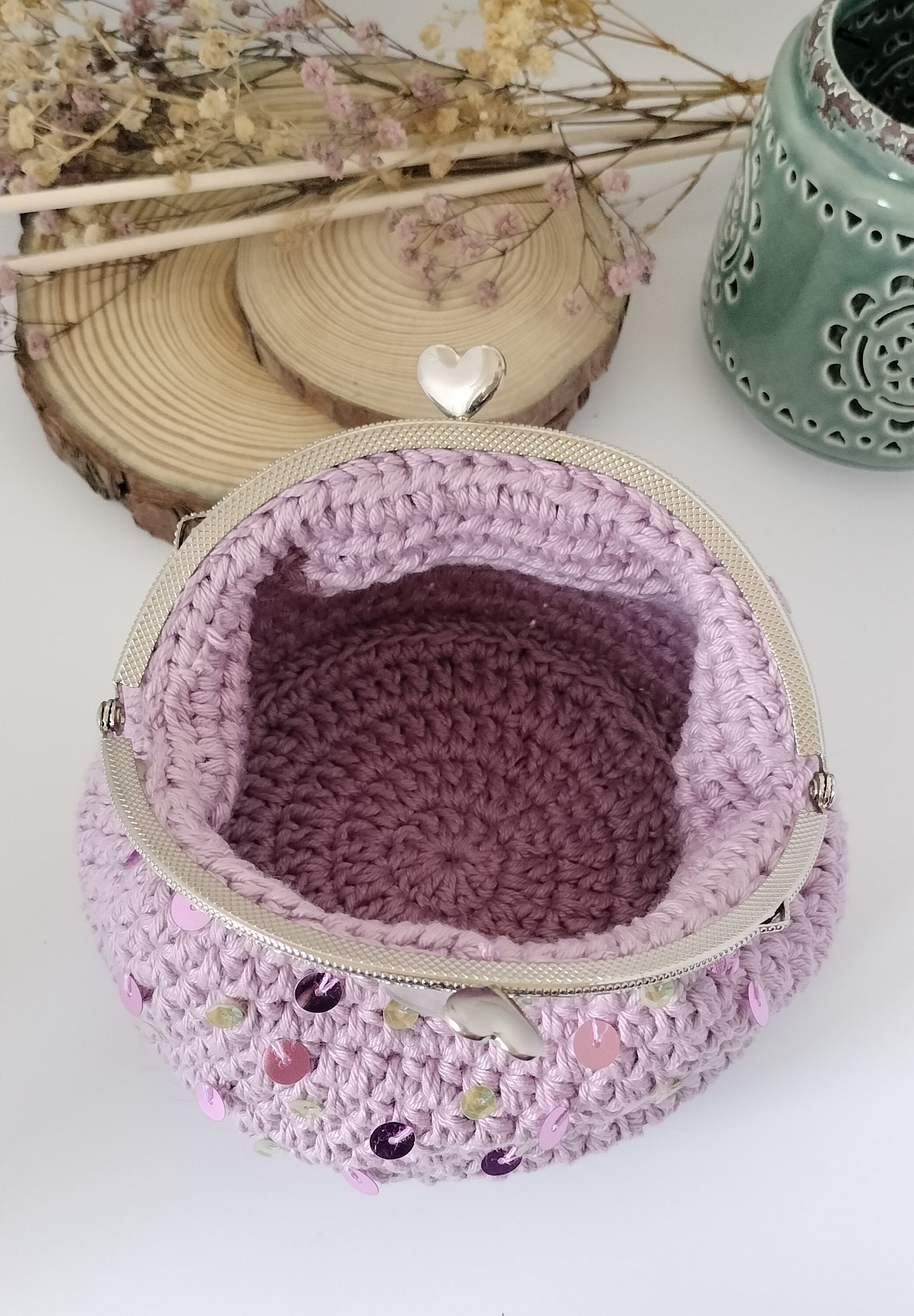 Bolsa em Crochê Lavanda