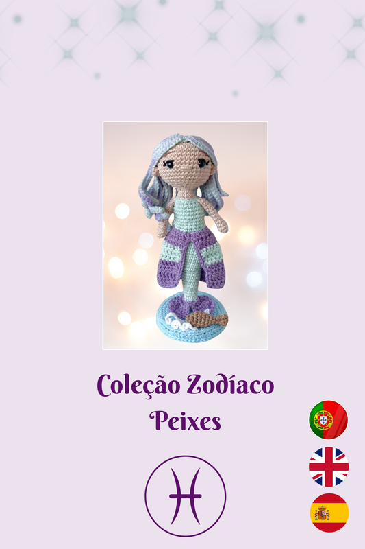 Padrão Amigurumi Signo Peixe | Colecção Zodíaco | PDF Digital