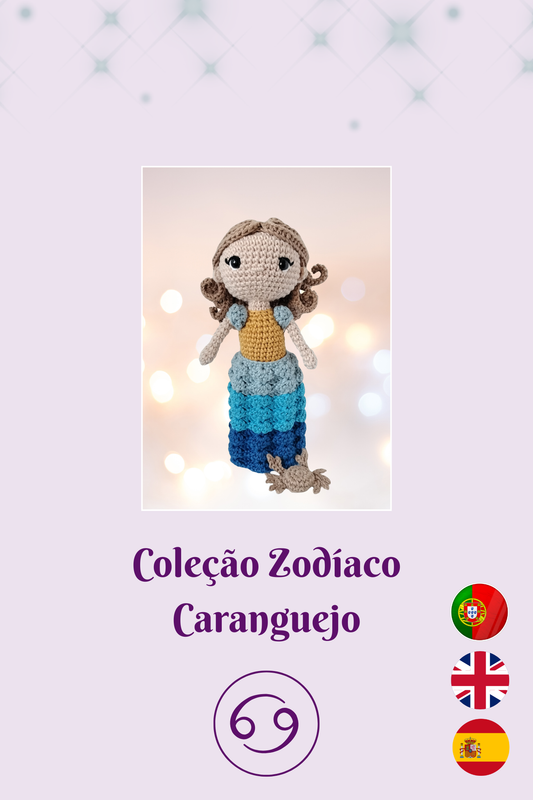 Padrão Amigurumi Signo Caranguejo | Colecção Zodíaco | PDF Digital