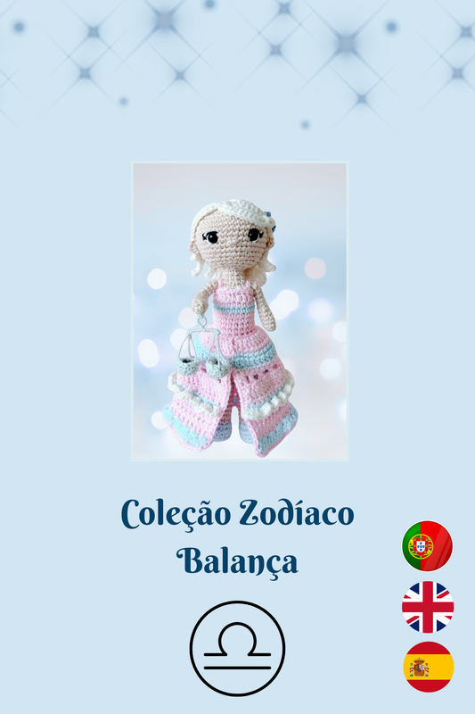 Padrão Amigurumi Signo Balança - Coleção Zodíaco - Padrão detalhado com fotos - PDF (pt/en/es)