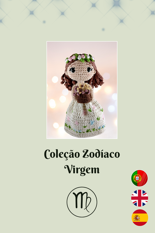 Padrão Amigurumi Signo Virgem - Coleção Zodíaco - Padrão detalhado com fotos - PDF (pt/en/es)
