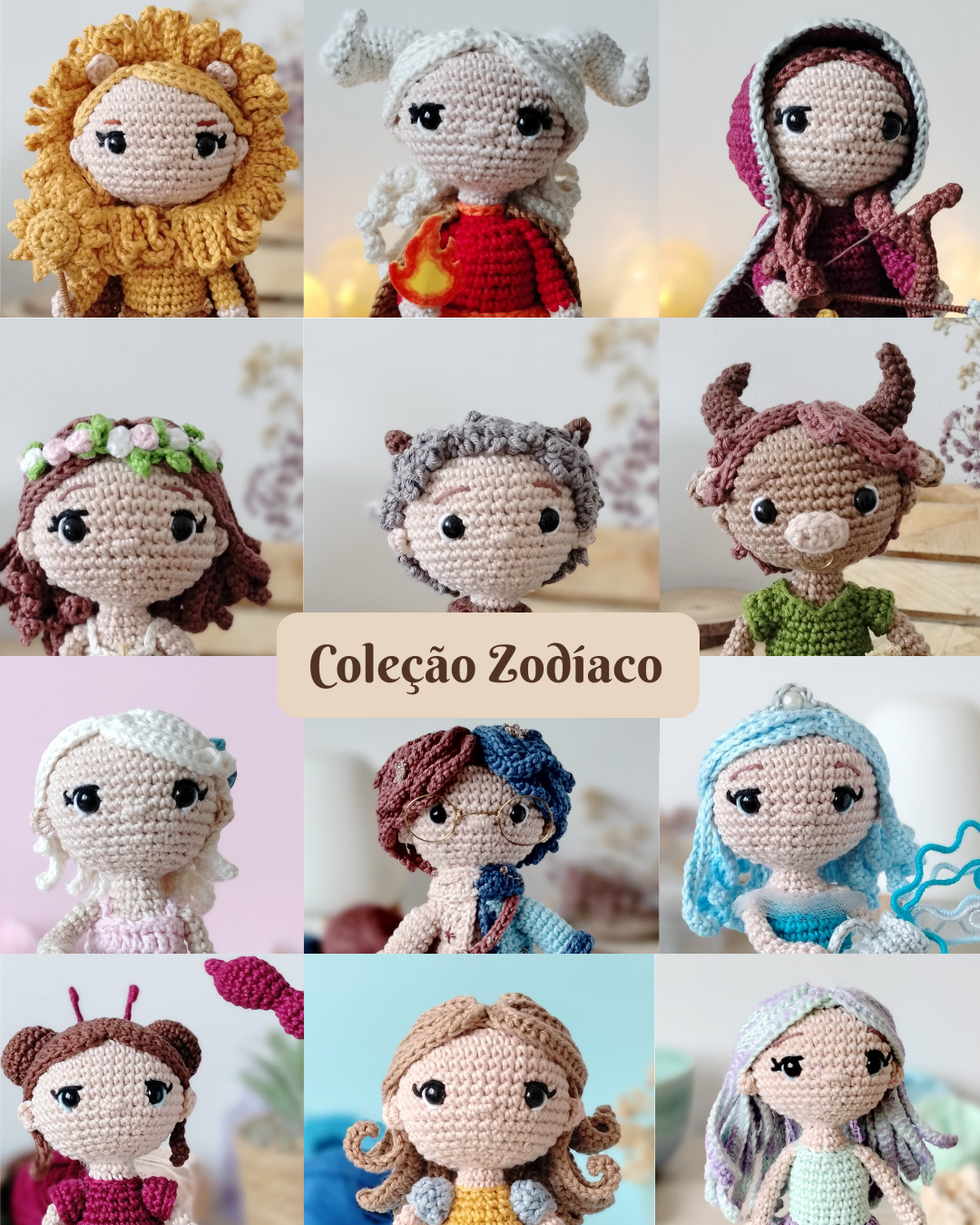 Coleção Completa Zodíaco - Padrões dos 12 Signos do Zodíaco - PDF detalhado (pt/en/es)