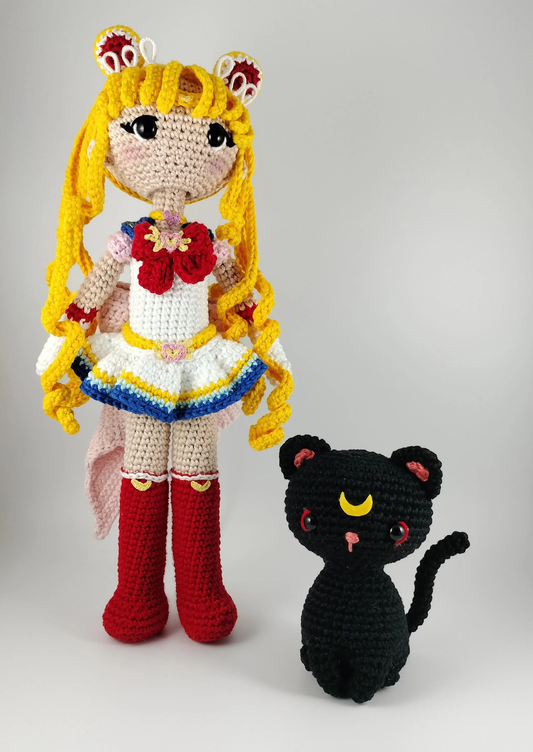 Padrão Amigurumi Sailor Moon & Lua - Padrão Detalhado com Fotos - PDF (pt | en | es)